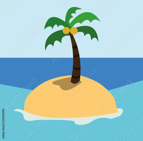 Vector illustration of an island emoticon