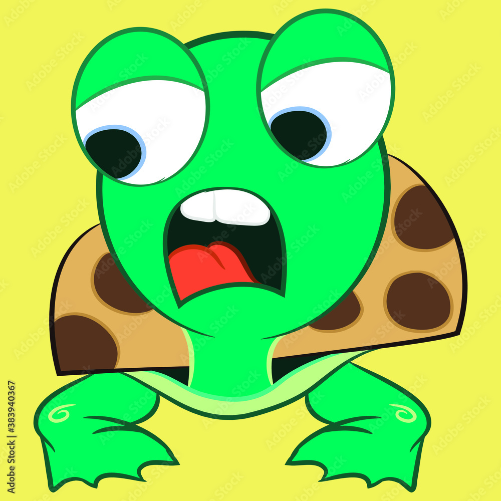 Obraz premium Illustration vector cute turtle with background 