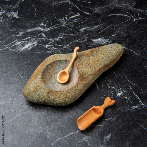 natural stone bowl handcrafted with spices