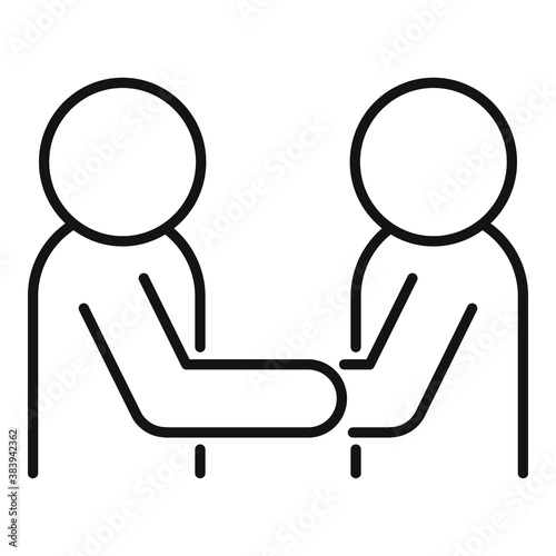 Friendship meet icon. Outline friendship meet vector icon for web design isolated on white background