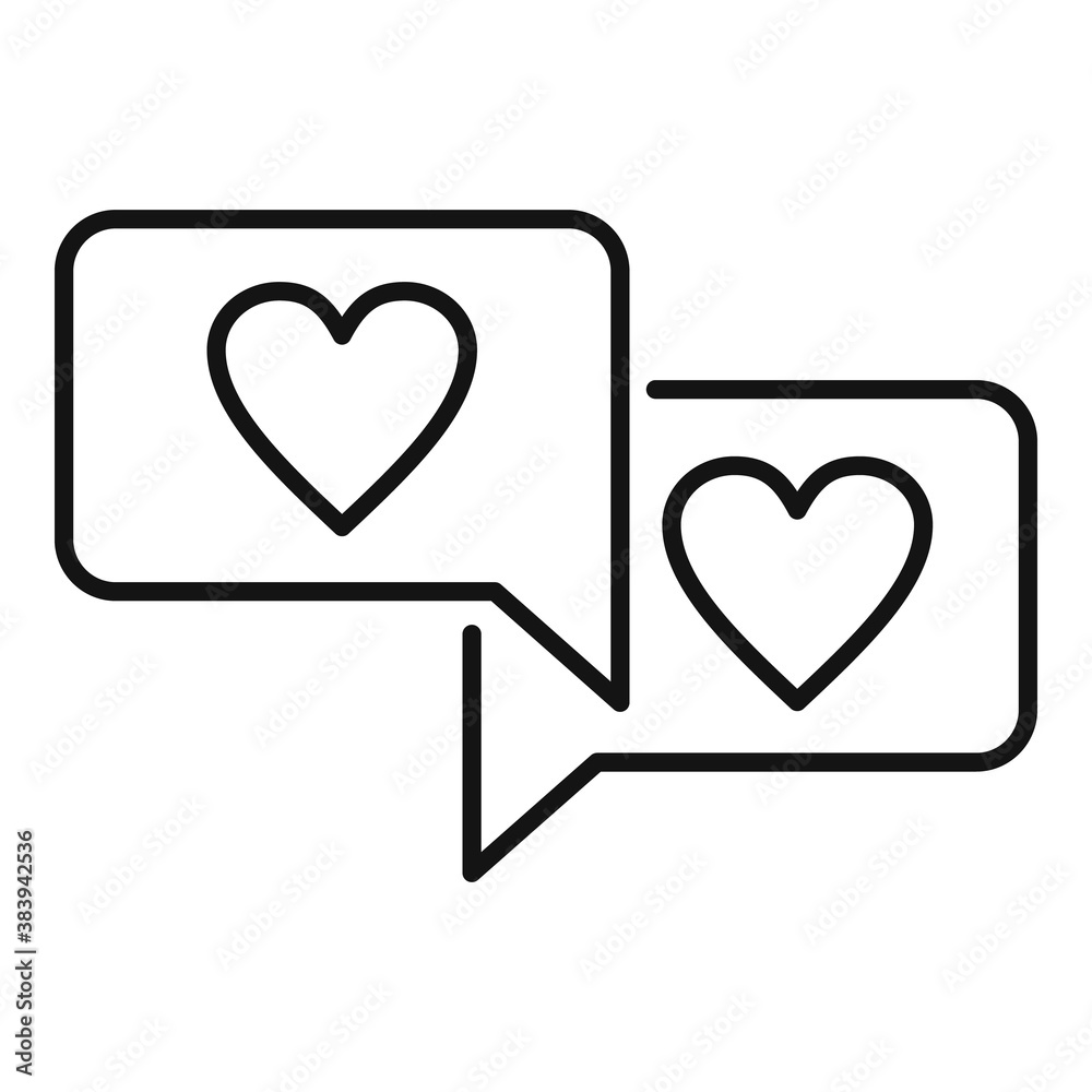 Affection chat icon. Outline affection chat vector icon for web design isolated on white background Affection chat icon. Outline affection chat vector icon for web design isolated on white background