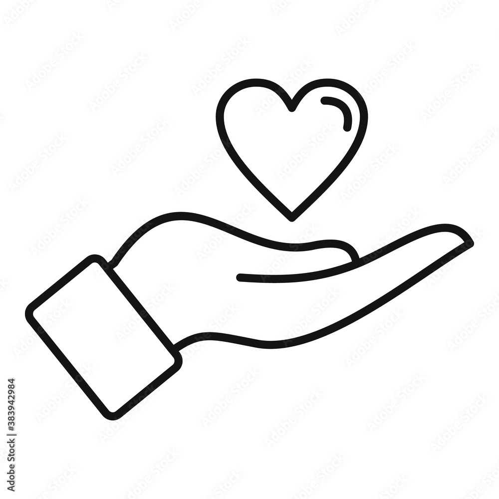 Keep love heart icon. Outline keep love heart vector icon for web design isolated on white background Keep love heart icon. Outline keep love heart vector icon for web design isolated on white background