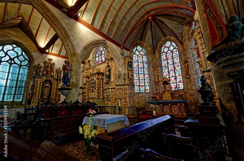 Enclos Paroissial de Lampaul-Guimiliau, L'église Notre-Dame, Armorique, Finistère, Bretagne, France 