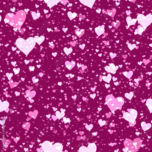 Seamless Hearts sprayed on background - Happy Valentine Day Decoration Seamless Pattern