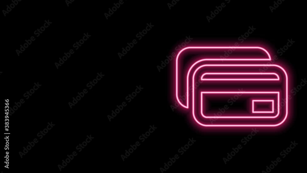 Glowing neon line Credit card icon isolated on black background. Online payment. Cash withdrawal. Financial operations. Shopping sign. 4K Video motion graphic animation Glowing neon line Credit card icon isolated on black background. Online payment. Cash withdrawal. Financial operations. Shopping sign. 4K Video motion graphic animation
