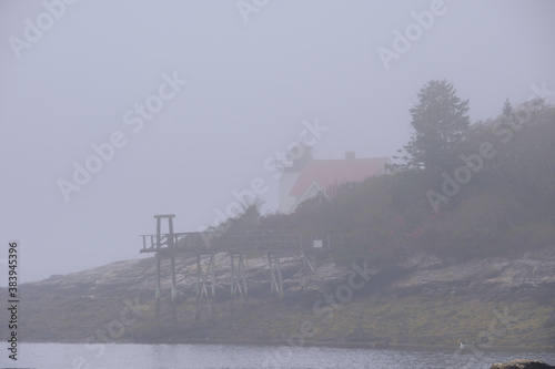 The Hendricks point Lighthouse in very thick fog on the Maine Coast © Jorge Moro