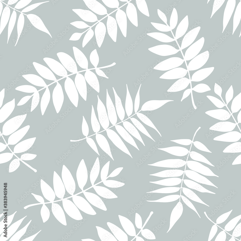 Leaves of different trees. Seamless vector pattern. Botanical background. Leaves of different trees. Seamless vector pattern. Botanical background.