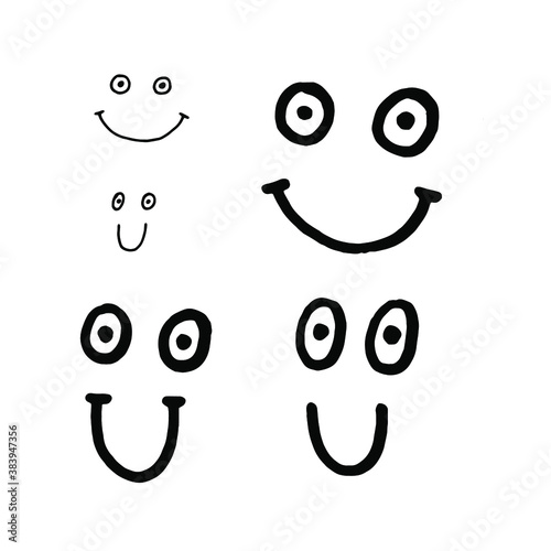 Hand-drawn emotions. Eyes and smiles.