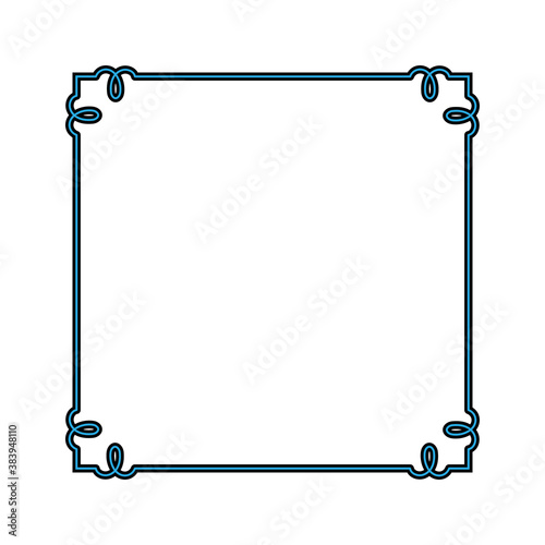 Decorative frame for web cards. Creative ornamental rectangle border in grey and black colors