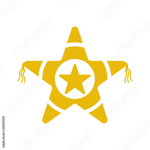 mexican star pinata flat style icon vector design