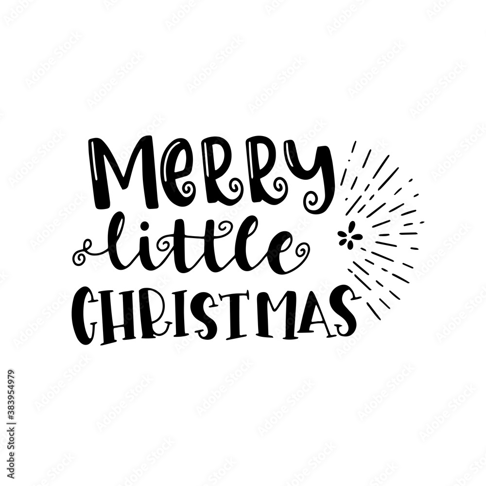 Merry Christmas. Hand drawn Christmas phrases. Modern calligraphic artwork in vector.