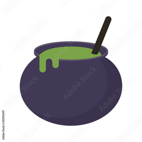 witch cauldron pot flat style icon
