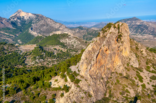 erial view of mountain range in Alicante, Spain photo