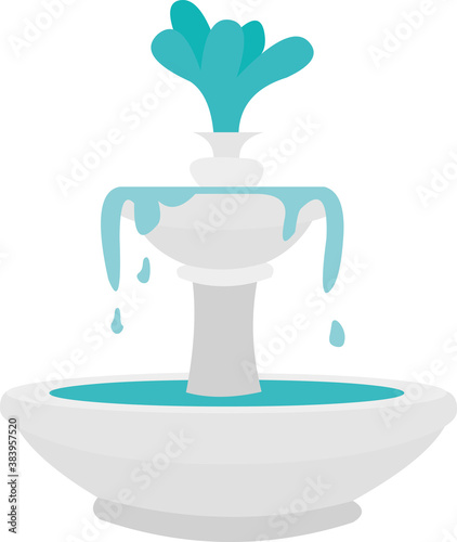 Vector emoticon illustration of a water fountain

