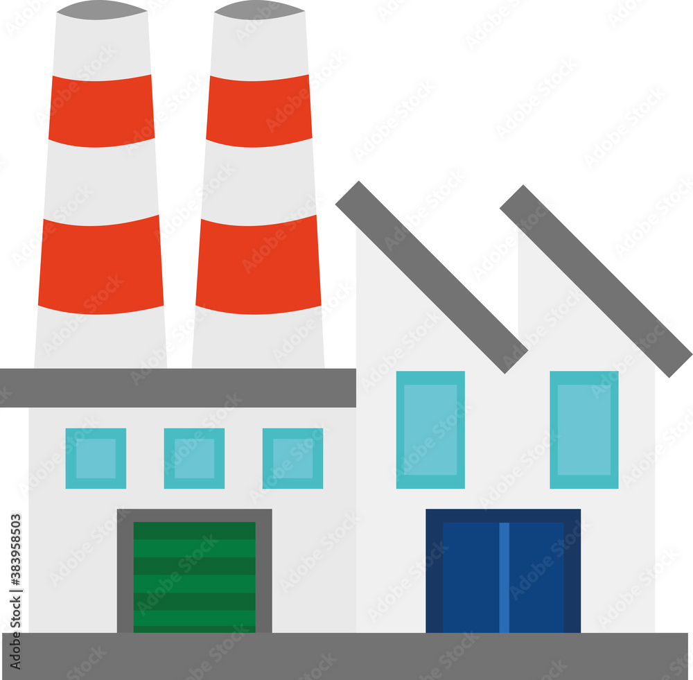 Vector emoticon illustration of an industrial factory Stock Vector ...