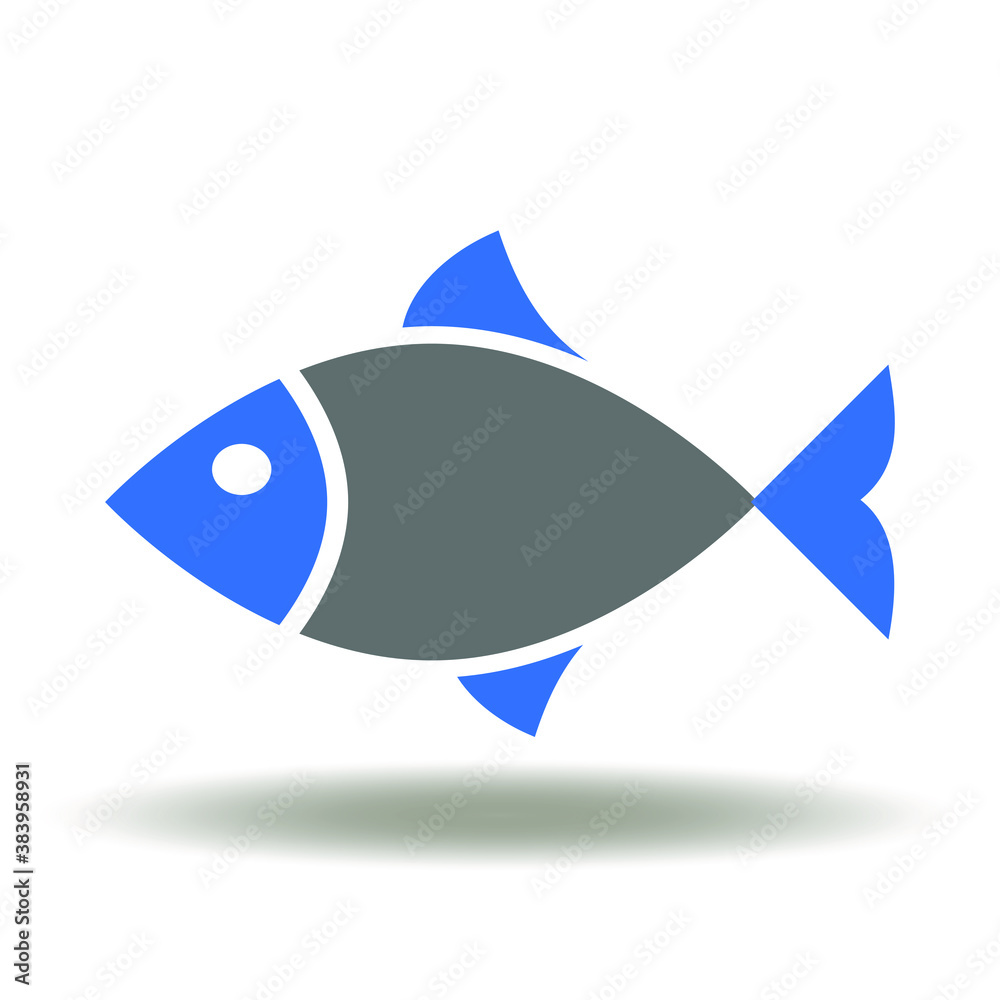 Fish icon vector. Fishing sign. Sea Healthy Food Symbol. Fish farming company logo. Fish icon vector. Fishing sign. Sea Healthy Food Symbol. Fish farming company logo.