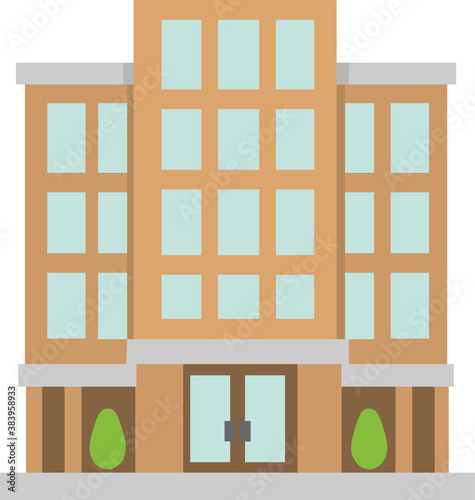 Vector emoticon illustration of a building