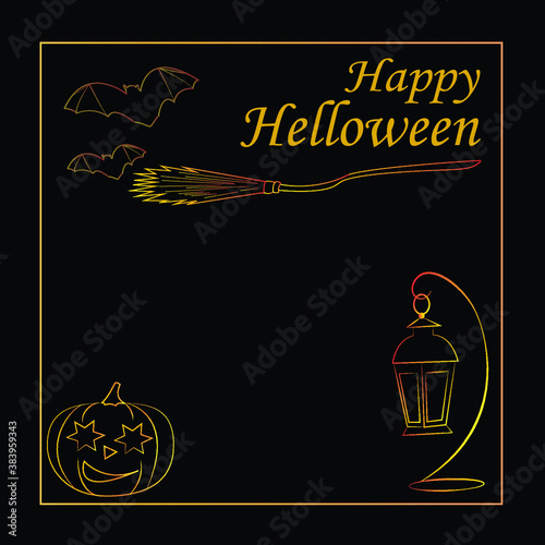 frame, postcard happy helloween