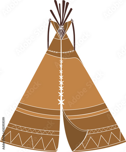 Cartoon teepee (tipi). Traditional Indian dwelling
