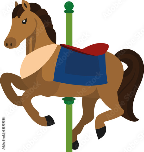 Vector illustration of a carousel horse of a merry go round