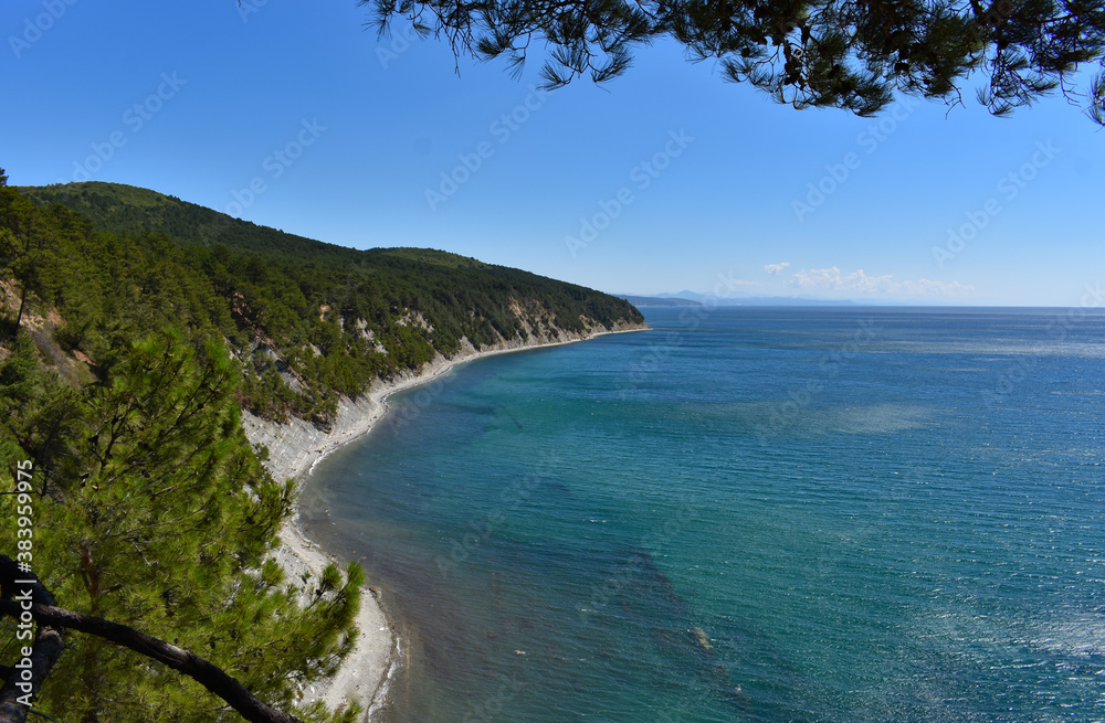 Fototapeta premium view of the coast of the sea