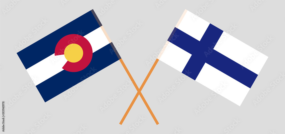 Crossed flags of The State of Colorado and Finland