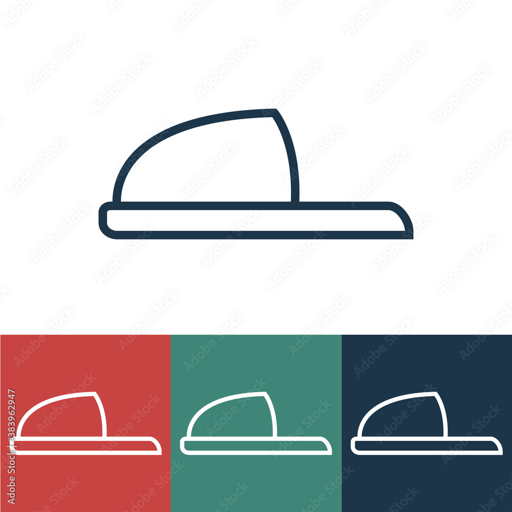 Linear vector icon with slippers