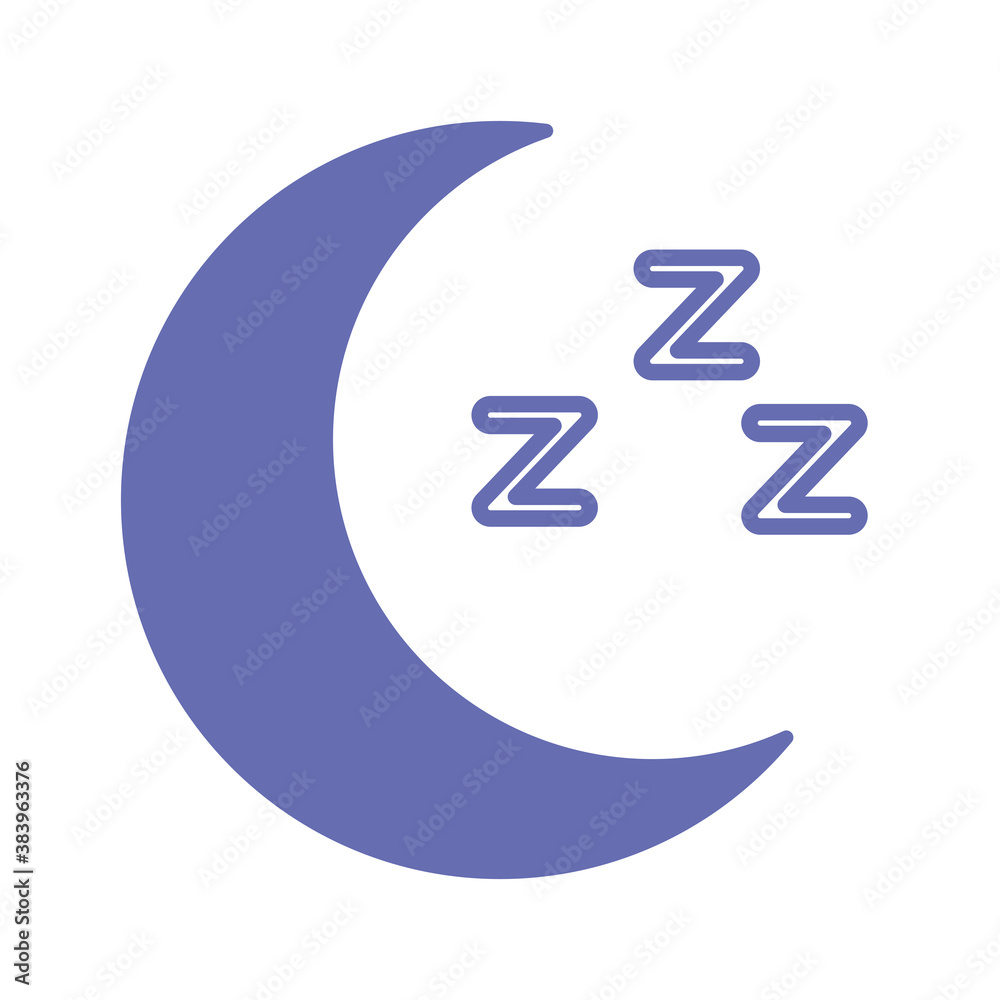 sleeping moon line and fill style icon vector design sleeping moon line and fill style icon vector design