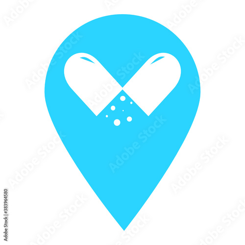 Medicine location map pin icon. Element of map point for mobile concept and web apps. Icon for website design and development, app development. Premium hospital, clinic, pharmacy icon sign