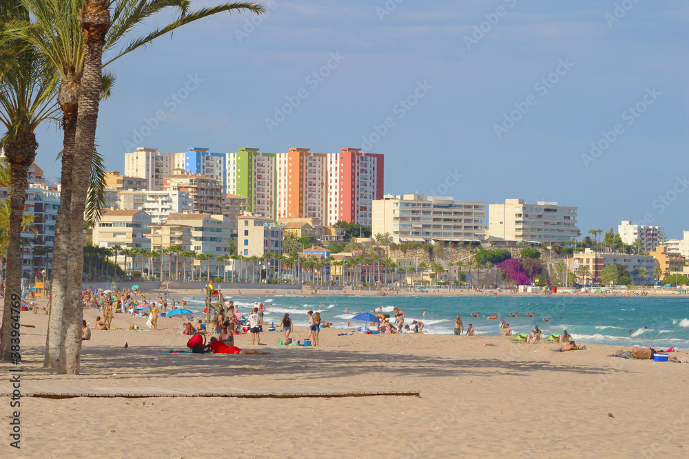 Playa de Villajoyosa, Alicante, España Playa de Villajoyosa, Alicante, España