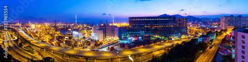Photography Hong Kong highway and transportation in downtown area