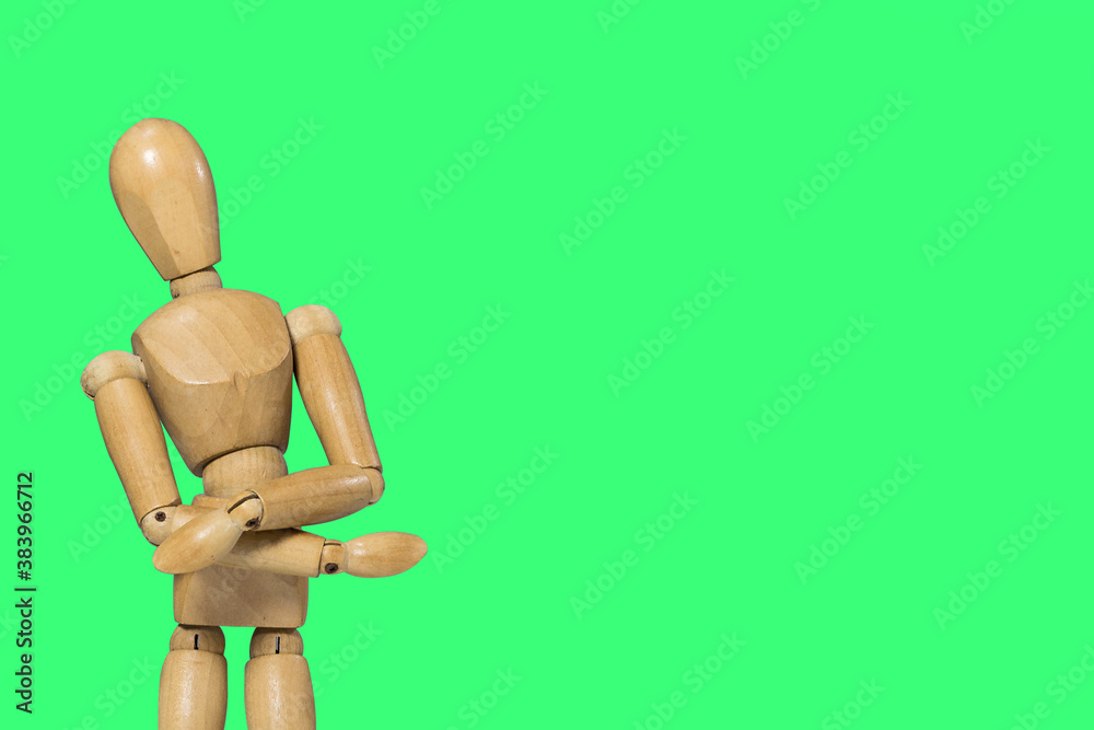 wooden doll leader on colorful background wooden doll leader on colorful background