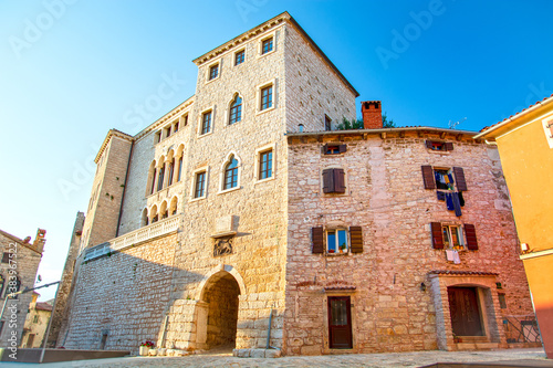 Valle Bale town  church and tower  Croatia