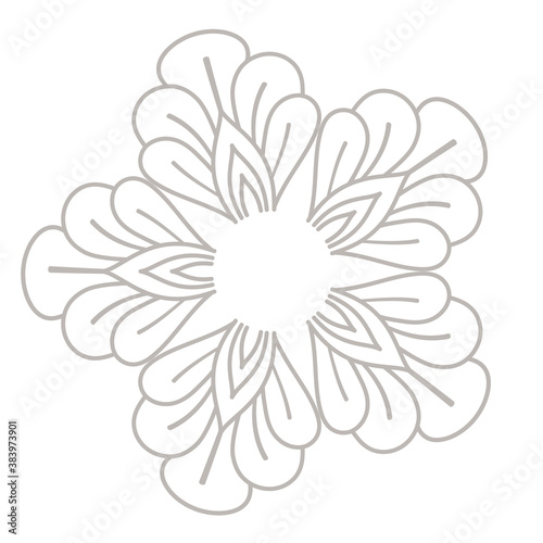 ornament in flower shaped silver vector design