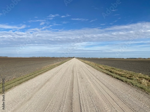 plowed field and blue sky
