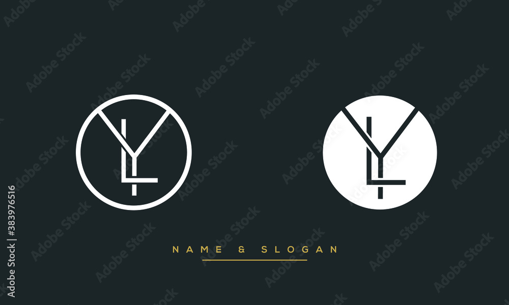 LY, YL Initial Letters Logo Monogram Vector Stock Vector