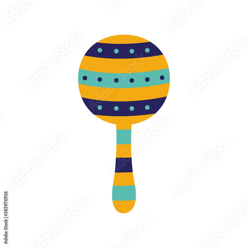 mexican maraca instrument vector design