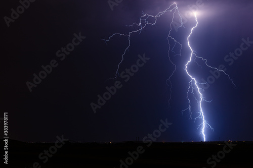 lightning bolt strike in a thunderstorm