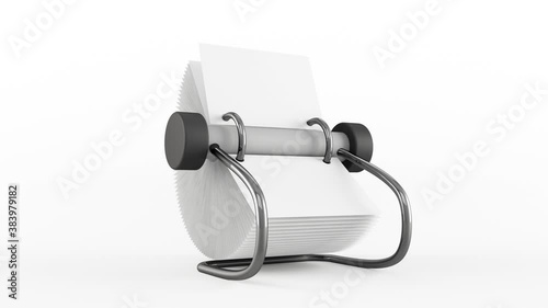 Rolodex animation - Flipping and rolling pages of a rolodex style address book - 4K 3D seamless animation of a Rolodex Address Book flipping and turning pages photo