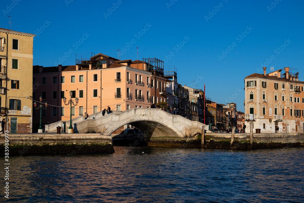 Views across to a bridge alongside the Grand Canal
