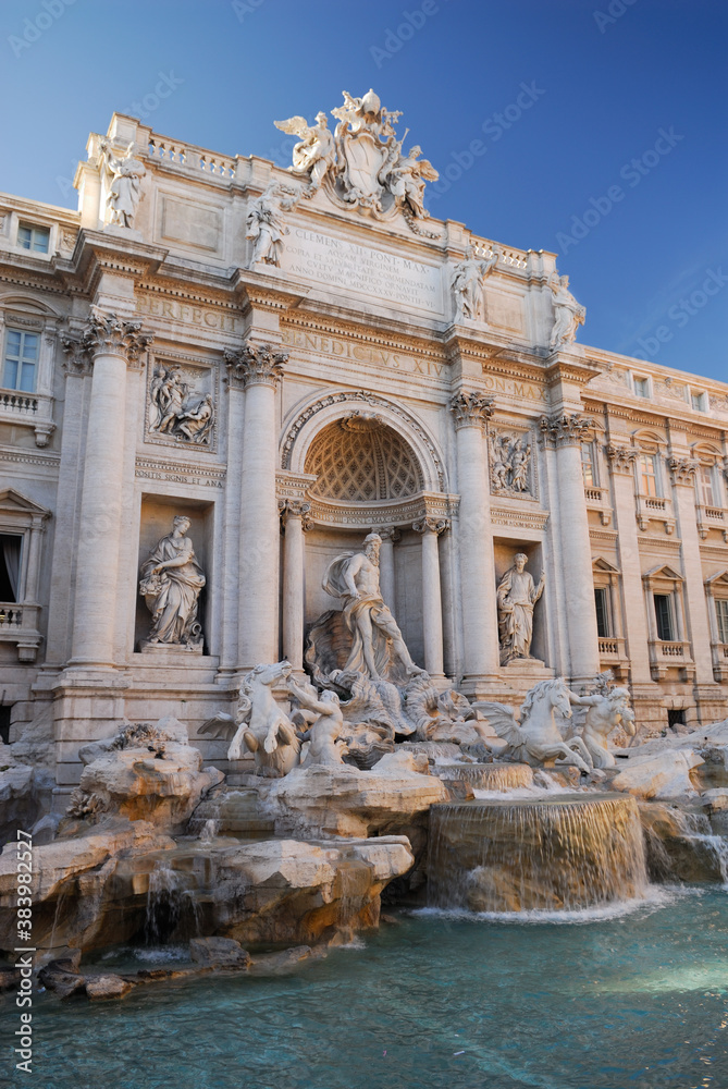 Baroque Trevi fountain in Rome