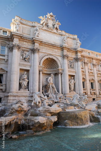 Baroque Trevi fountain in Rome