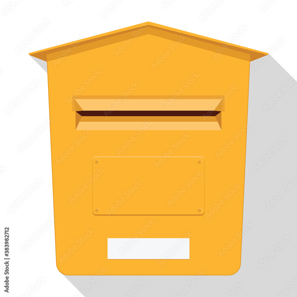 Yellow classic post box. Mail box icon. Letterbox. Vector illustration. Yellow classic post box. Mail box icon. Letterbox. Vector illustration.