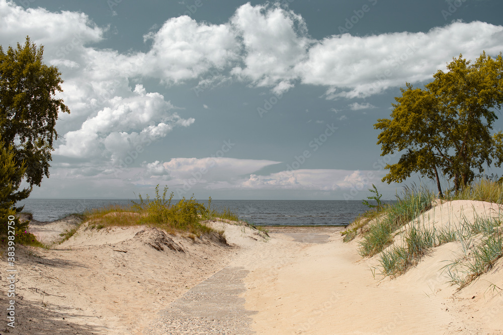 View of the Gulf of Finland from the sand dunes of the coast
