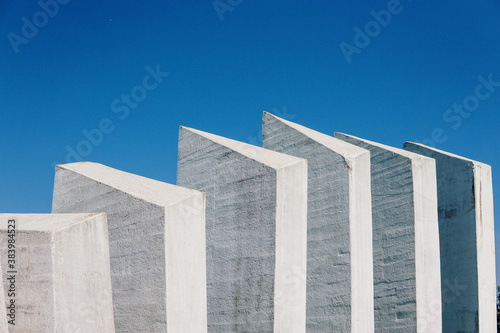 concrete wall and blue sky