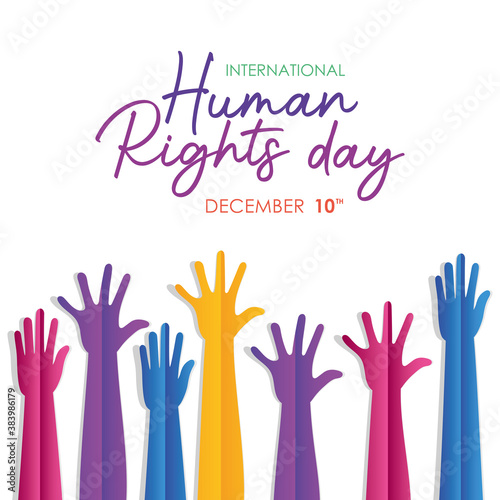 international human rights and hands up vector design