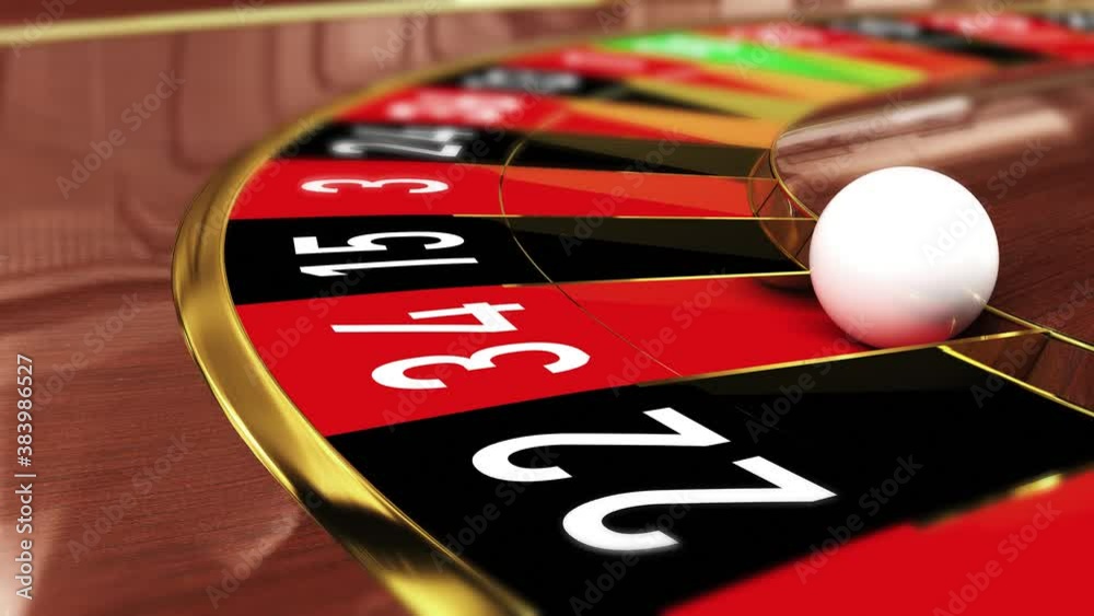 Casino Roulette wheel - Lucky number 34 red (thirty-four red). 4k 3D realistic animation of a casino roulette wheel with the ball landing on lucky number 34 red Casino Roulette wheel - Lucky number 34 red (thirty-four red). 4k 3D realistic animation of a casino roulette wheel with the ball landing on lucky number 34 red