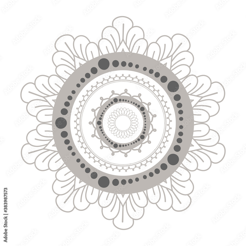 mandala silver flower shaped vector design mandala silver flower shaped vector design