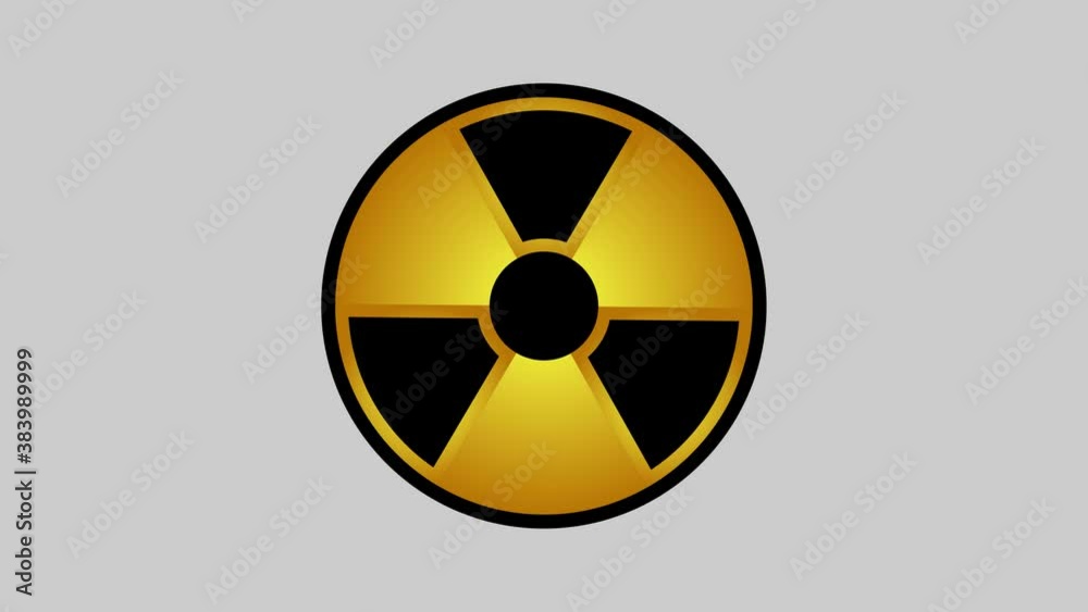 Nuke sign symbol rotating 360 degrees animation Nuke sign symbol rotating 360 degrees animation
