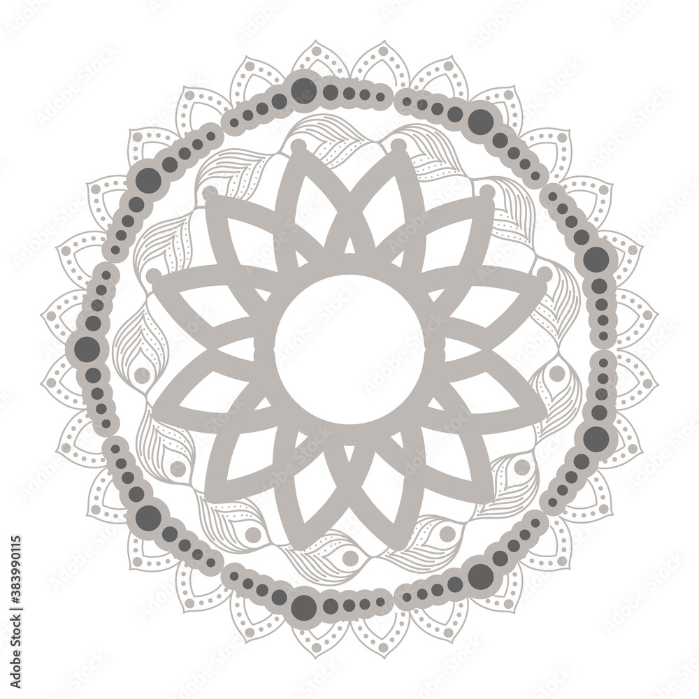mandala silver flower shaped vector design mandala silver flower shaped vector design